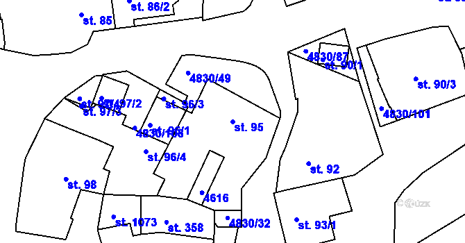 Parcela st. 95 v KÚ Boršice u Buchlovic, Katastrální mapa