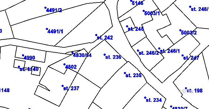 Parcela st. 236 v KÚ Boršice u Buchlovic, Katastrální mapa