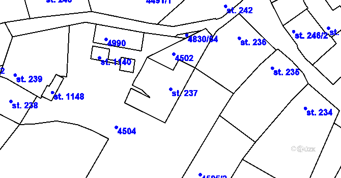 Parcela st. 237 v KÚ Boršice u Buchlovic, Katastrální mapa