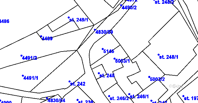 Parcela st. 244 v KÚ Boršice u Buchlovic, Katastrální mapa