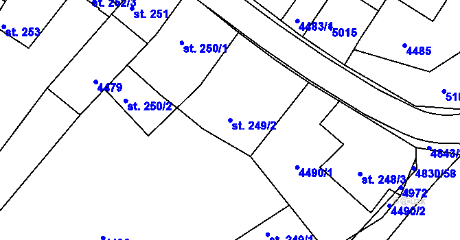 Parcela st. 249/2 v KÚ Boršice u Buchlovic, Katastrální mapa