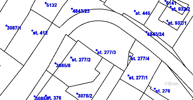Parcela st. 277/3 v KÚ Boršice u Buchlovic, Katastrální mapa