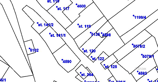 Parcela st. 357 v KÚ Boršice u Buchlovic, Katastrální mapa