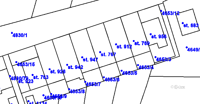 Parcela st. 767 v KÚ Boršice u Buchlovic, Katastrální mapa
