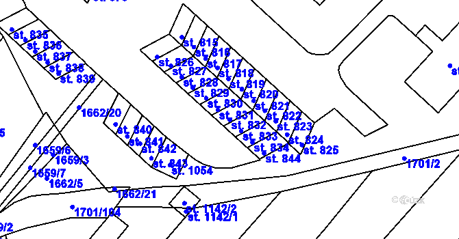 Parcela st. 832 v KÚ Boršice u Buchlovic, Katastrální mapa