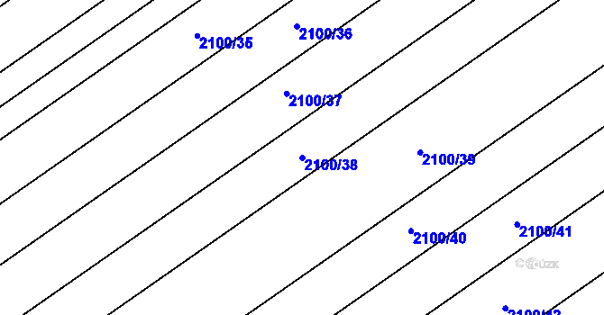 Parcela st. 2100/38 v KÚ Boršice u Buchlovic, Katastrální mapa