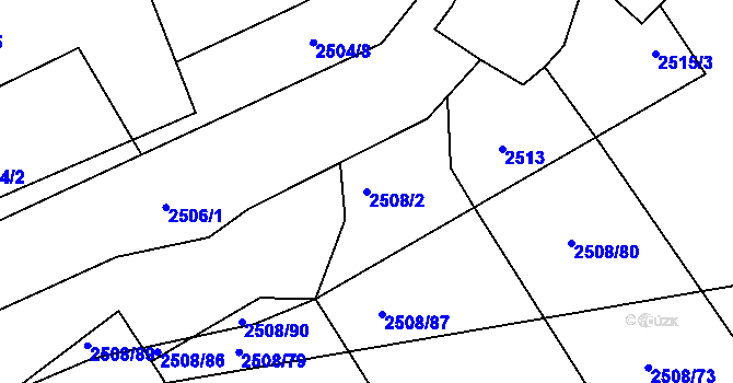 Parcela st. 2508/2 v KÚ Boršice u Buchlovic, Katastrální mapa