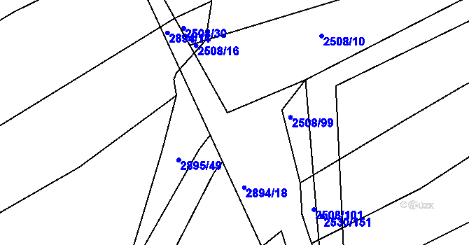 Parcela st. 2508/11 v KÚ Boršice u Buchlovic, Katastrální mapa