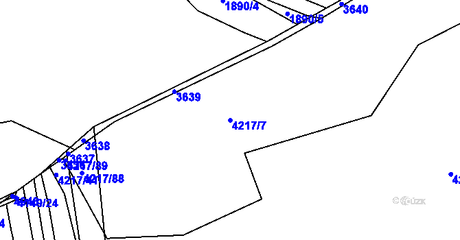 Parcela st. 4217/7 v KÚ Boršice u Buchlovic, Katastrální mapa