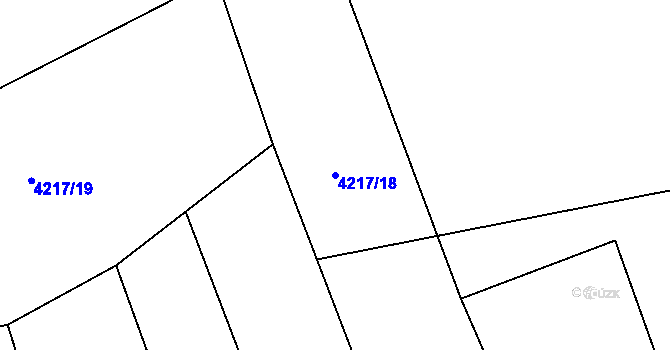 Parcela st. 4217/18 v KÚ Boršice u Buchlovic, Katastrální mapa