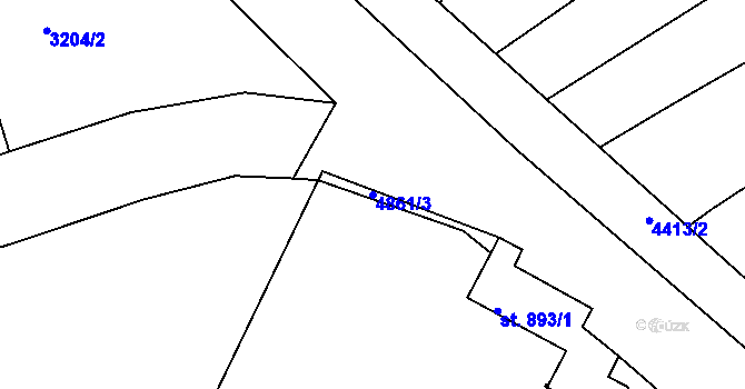 Parcela st. 4861/3 v KÚ Boršice u Buchlovic, Katastrální mapa