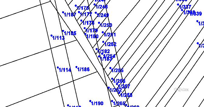 Parcela st. 1/254 v KÚ Boršice u Buchlovic, Katastrální mapa