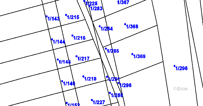 Parcela st. 1/264 v KÚ Boršice u Buchlovic, Katastrální mapa