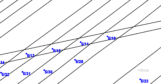 Parcela st. 5/11 v KÚ Boršice u Buchlovic, Katastrální mapa