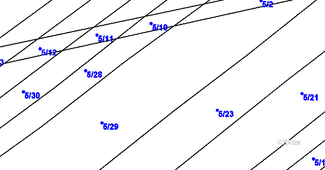 Parcela st. 5/29 v KÚ Boršice u Buchlovic, Katastrální mapa