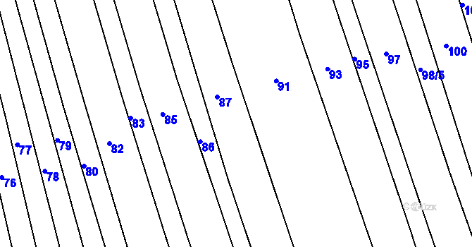 Parcela st. 98/3 v KÚ Boršice u Buchlovic, Katastrální mapa
