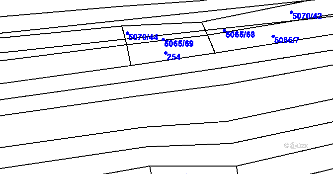 Parcela st. 252/1 v KÚ Boršice u Buchlovic, Katastrální mapa