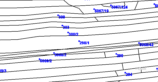 Parcela st. 298/1 v KÚ Boršice u Buchlovic, Katastrální mapa