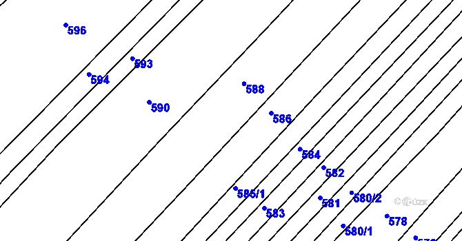 Parcela st. 587 v KÚ Boršice u Buchlovic, Katastrální mapa