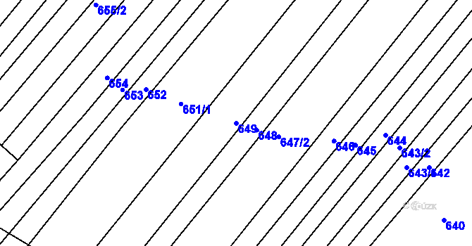 Parcela st. 649 v KÚ Boršice u Buchlovic, Katastrální mapa