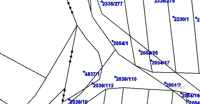 Parcela st. 2039/11 v KÚ Boršice u Buchlovic, Katastrální mapa