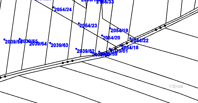 Parcela st. 2039/59 v KÚ Boršice u Buchlovic, Katastrální mapa
