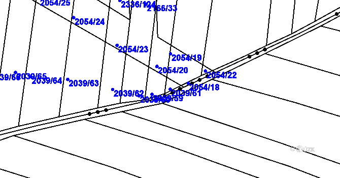 Parcela st. 2039/61 v KÚ Boršice u Buchlovic, Katastrální mapa