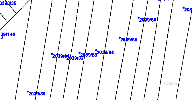 Parcela st. 2039/84 v KÚ Boršice u Buchlovic, Katastrální mapa