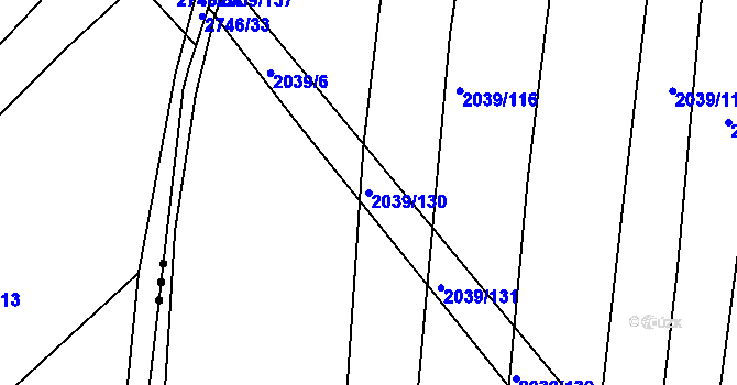 Parcela st. 2039/130 v KÚ Boršice u Buchlovic, Katastrální mapa