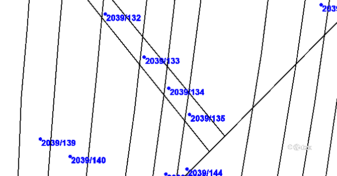 Parcela st. 2039/134 v KÚ Boršice u Buchlovic, Katastrální mapa