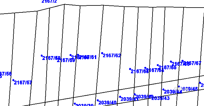Parcela st. 2167/62 v KÚ Boršice u Buchlovic, Katastrální mapa