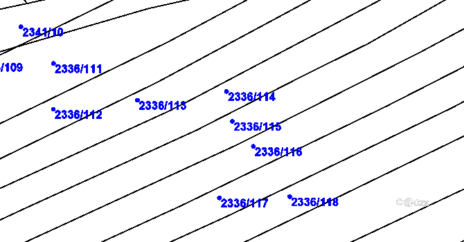 Parcela st. 2336/115 v KÚ Boršice u Buchlovic, Katastrální mapa