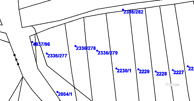 Parcela st. 2336/279 v KÚ Boršice u Buchlovic, Katastrální mapa