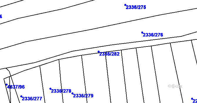 Parcela st. 2336/282 v KÚ Boršice u Buchlovic, Katastrální mapa