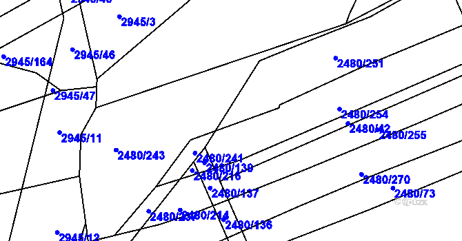Parcela st. 2480/252 v KÚ Boršice u Buchlovic, Katastrální mapa