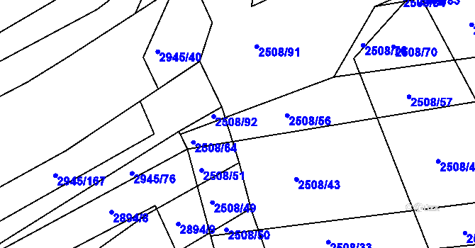 Parcela st. 2508/63 v KÚ Boršice u Buchlovic, Katastrální mapa