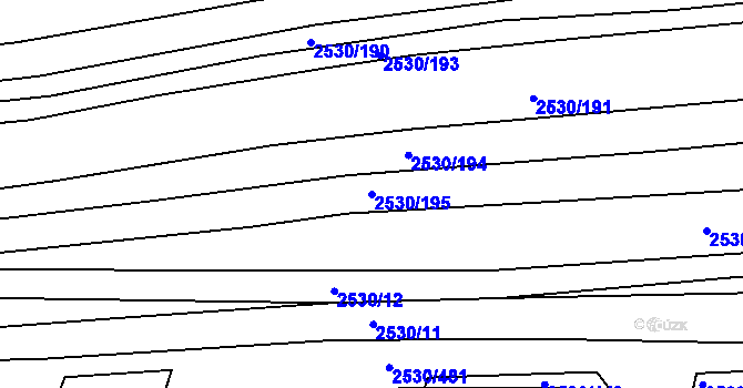 Parcela st. 2530/195 v KÚ Boršice u Buchlovic, Katastrální mapa