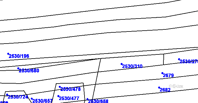 Parcela st. 2530/199 v KÚ Boršice u Buchlovic, Katastrální mapa