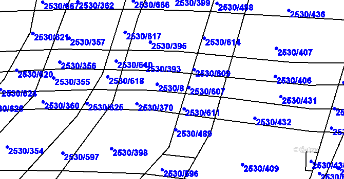 Parcela st. 2530/394 v KÚ Boršice u Buchlovic, Katastrální mapa