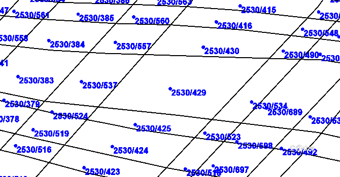 Parcela st. 2530/429 v KÚ Boršice u Buchlovic, Katastrální mapa