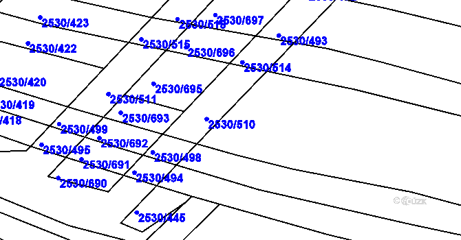 Parcela st. 2530/449 v KÚ Boršice u Buchlovic, Katastrální mapa