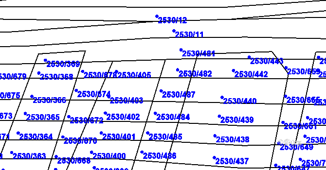 Parcela st. 2530/483 v KÚ Boršice u Buchlovic, Katastrální mapa