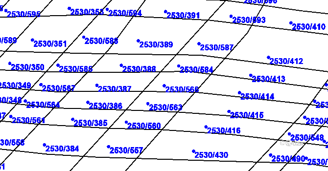 Parcela st. 2530/566 v KÚ Boršice u Buchlovic, Katastrální mapa