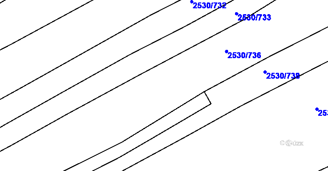 Parcela st. 2530/735 v KÚ Boršice u Buchlovic, Katastrální mapa