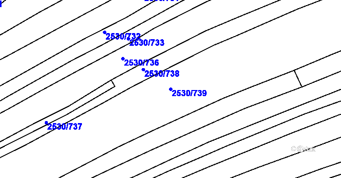 Parcela st. 2530/739 v KÚ Boršice u Buchlovic, Katastrální mapa