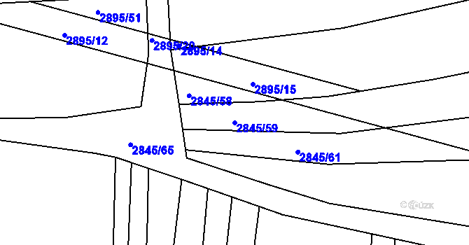 Parcela st. 2845/59 v KÚ Boršice u Buchlovic, Katastrální mapa