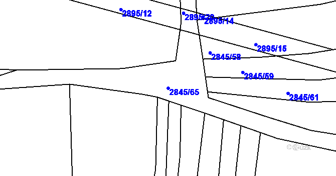 Parcela st. 2845/65 v KÚ Boršice u Buchlovic, Katastrální mapa