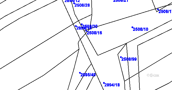 Parcela st. 2894/5 v KÚ Boršice u Buchlovic, Katastrální mapa