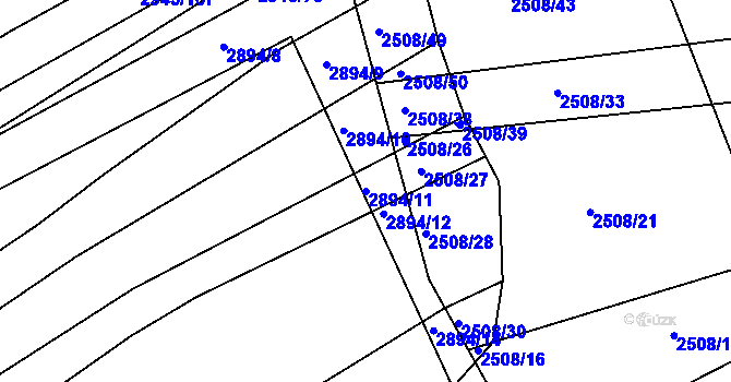 Parcela st. 2894/11 v KÚ Boršice u Buchlovic, Katastrální mapa
