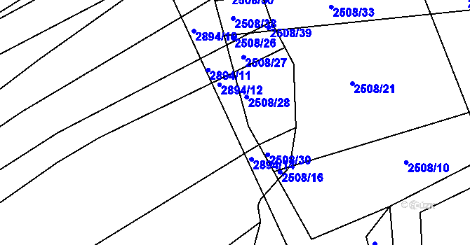 Parcela st. 2894/13 v KÚ Boršice u Buchlovic, Katastrální mapa